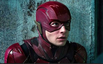Actor Ezra Miller as the flash