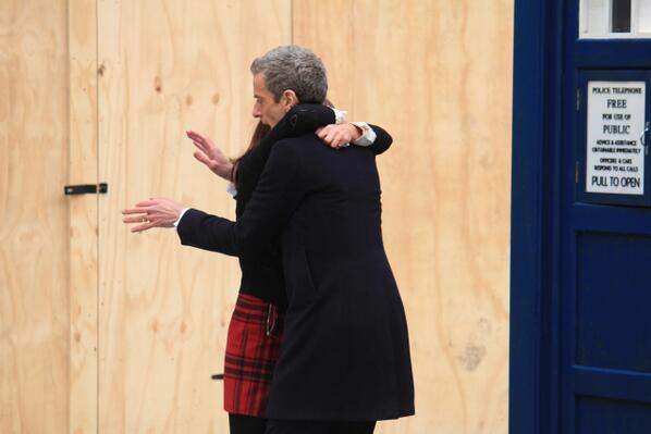 Clara hugs the Doctor