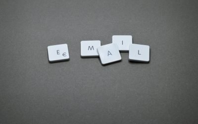 email blocks on gray surface